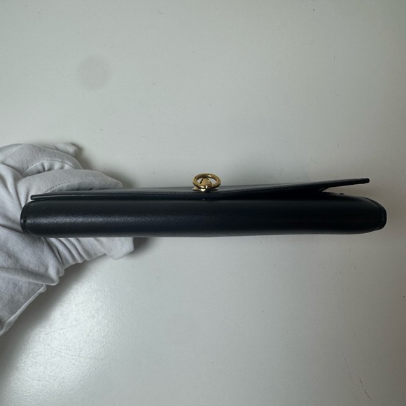 Fendi Women’s Black Long Leather Wallet with Gold Accent - Picture 9 of 13